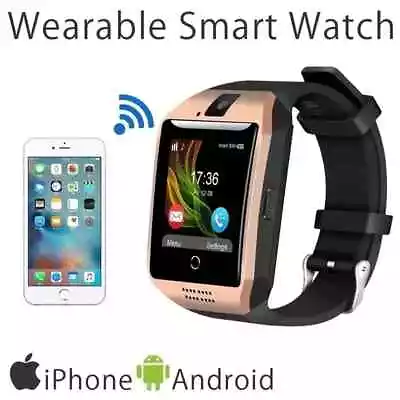 New Q18 Bluetooth Smart Watch 2G GSM SIM Card Camera Fitness Tracker Gold. • £38.99