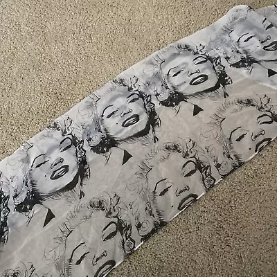 Marilyn Monroe White / Black Sheer Light Scarf - Marilyn Monroe Face Image • $8.75