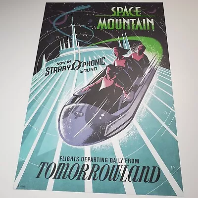 Space Mountain Poster Authentic Disney 12x18 Walt Disney World Magic Kingdom • $100