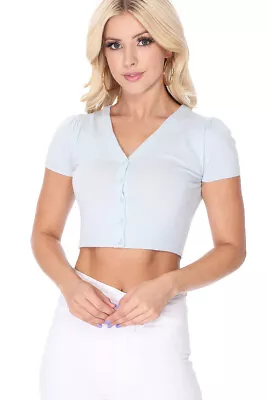 $18.25 • Buy YEMAK Women's Cropped Bolero Cap Sleeve Button-Down Cardigan Sweater HB2137(S-L)