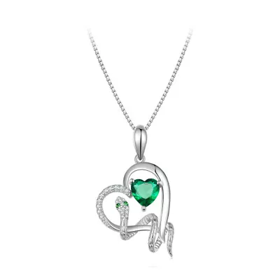 VOROCO Fashionable 925 Sterling Silver LOVE CZ Pendant Necklace Chain Women Gift • $16.27