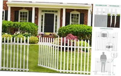 52  W X 44  H Outdoor Vinyl Picket Vinyl Gate Kit With Fence Wings Fence Gate • $144.29