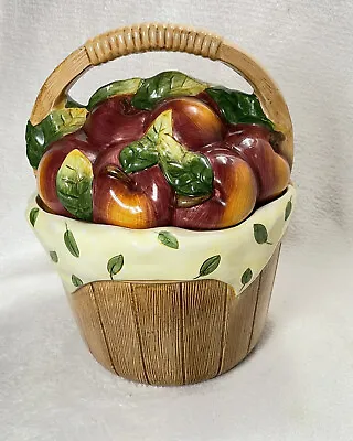 Cooks Club Ceramic  Apple Basket Cookie Jar • $20