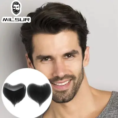 Men Toupee 100% Human Hair Piece V Style Front Toupee Wig Remy Hair  Skin Base • $66.26