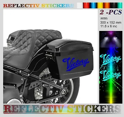 Reflective Victory Motorcycles Gas Tank Stickers / Decals For Saddlebags Cases • $24