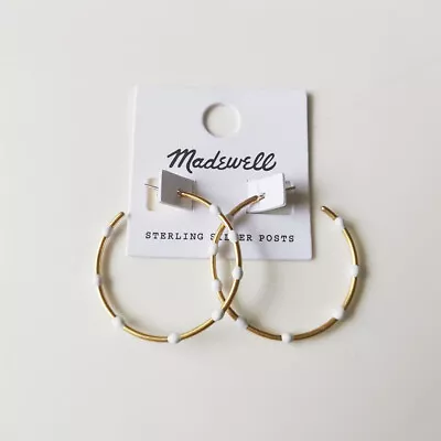 New 40mm MadeWell Enamel Hoop Earrings Gift Vintage Women Party Holiday Jewelry • $9.99