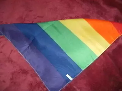 $4 • Buy BANDANA'S - RAINBOW FLAG - NEW - 100% POLYESTER - LARGE - 22in. X 22in. - UNISEX