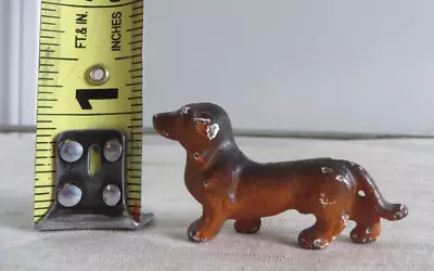 Vintage Miniature Cast Metal Dachshund Dog Figurine • $24.99