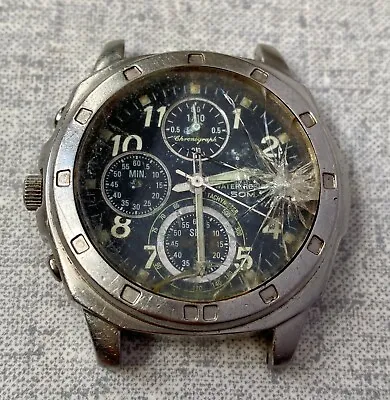 Seiko V657-9019 Watch Vintage Chronograph Men Quartz Water Resist 50m Black Dial • $60