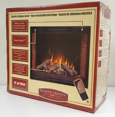 26  Flat Ventless Insert Heater Electric Fireplace Firebox Hearth Trends Remote • $129.88