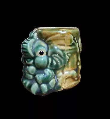 Vintage Majolica Pottery Green & Brown Small Elephant Planter Pot Marked MP182 • $9.99