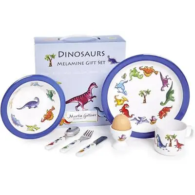 Kids Tableware Dinosaur Set Reusable Bowl Plate Cup BPA-Free 7Pcs Fun Mealtimes • £21.99