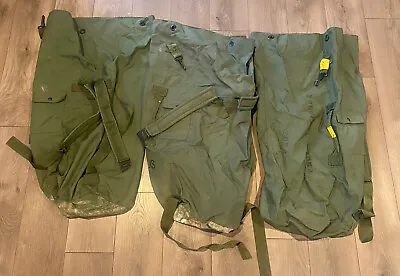 Military Duffle Bags Lot Of 3 USA Army Straps Pockets Pack Duffel Nylon Green • $34.95