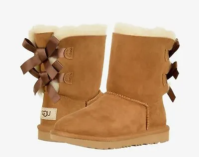 Kid’s UGG Bailey Bow II  Boot In Chestnut 1017394K-CHE  100% Original Brand New • $134.99