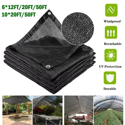 60% Black Sunblock Shade Cloth Taped Edge With Grommets UV Resistant Shade Net • $15.97