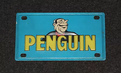 Penguin 1966 Marx License Plate Tin Cool Logo Bicycle Bike Blue Batman • $344.94