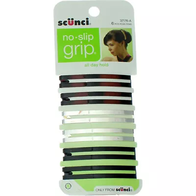 Scunci No Slip Grip All Day Hold No Slip Grip Hair Barrettes Multi-Color 6 Ct • $8.38