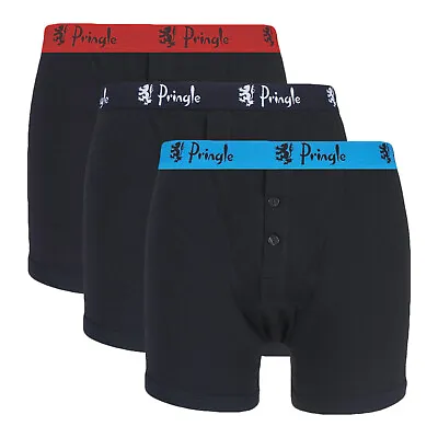 Pringle Mens 3 Pack Boxer Shorts William Button Front Cotton Underwear • £26.99