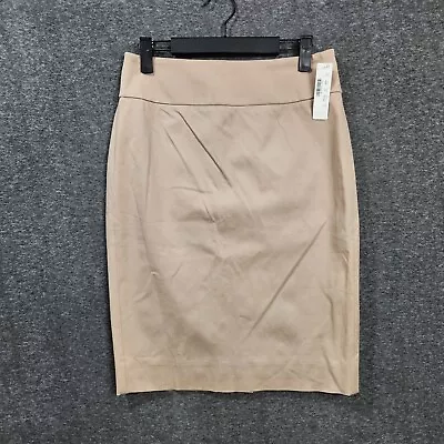 NWT J Crew Womens No. 2 Pencil Skirt Bi-Stretch Cotton Lined Beige Size 2 • $29.99