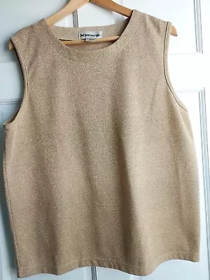 VTG Bob Mackie Women's Large Shimmering Gold Tank Top • £17.36