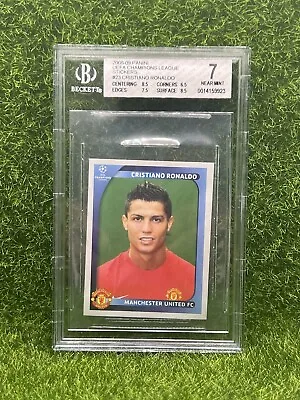 2008-09 Panini UEFA Champions League Sticker #23 Cristiano Ronaldo BGS 7 • $24.99