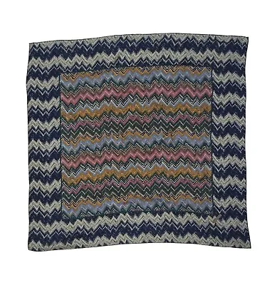 MISSONI Multicolored Zigzag Silk Scarf ITALY 36 / 33.5” EC • $142.98