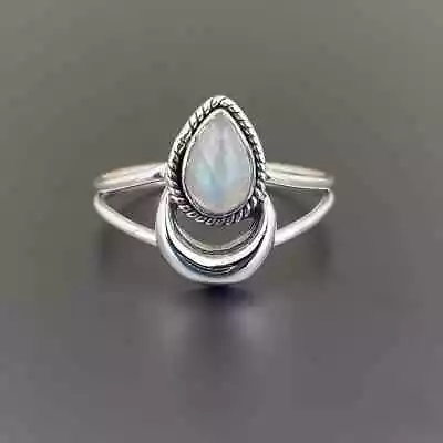 Moonstone Ring 925 Sterling Silver Band& Statement Ring Handmade Ring All Size • $12.34