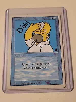 MTG Handpainted Altered Art Counterspell Revised Edition Homer Simpson • $7.95