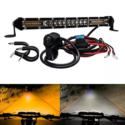 Motorcycle ATV LED Light Bar Kit Handlebar Clamp Rocker Switch Wire Harness Dirt • $49.99