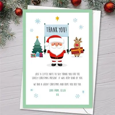 £4.99 • Buy 10 Personalised Childrens Christmas Thank You Cards Letters Cute