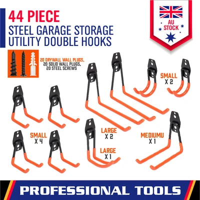 $29.99 • Buy 10x Wall Mount Garage Hook Set Tools Storage Workshop Organizer Heavy Duty Steel