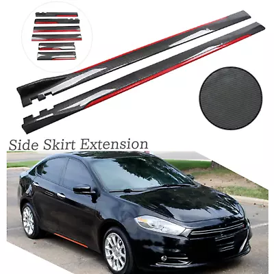 Fiber Look Side Skirt Extension Spoiler Splitter For Dodge Dart 2m/78.7in L • $99.99