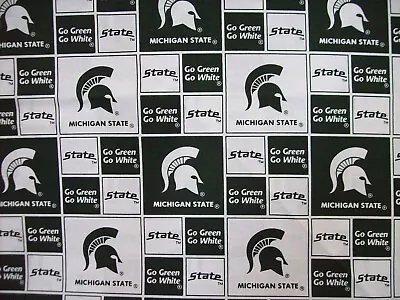 Michigan State Spartans Cotton Fabric NCAA   1/2 Yard 18  X 44  • $5