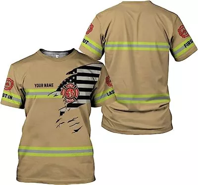 Personalized Firefighter Shirt Custom Fire Rescue Tshirt Fire Department 3D Shir • $30.99