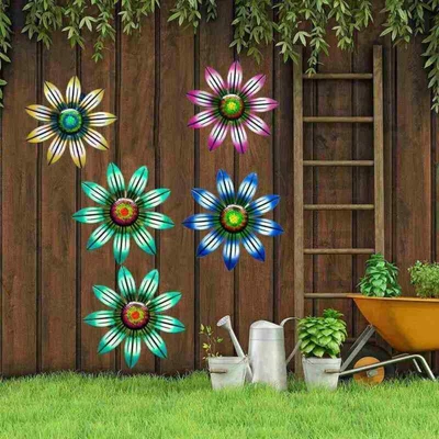 £4.49 • Buy Wall Decor Metal Flower Outdoor Hanging Ornament Home Garden Accessories Durable