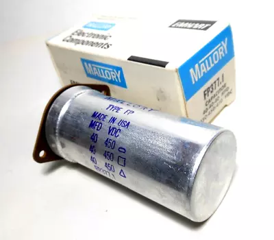 NOS Mallory FP377.1 3-Section Electrolytic Can Capacitor 40-40-40 MFD Uf 450V • $94.75