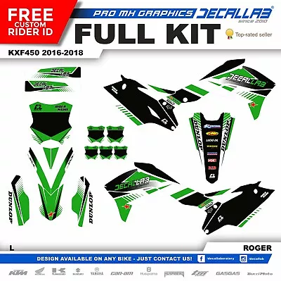 KAWASAKI KXF 450 2016 2017 2018 MX Graphics Decals Stickers Decallab • $99.99