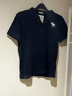 BOYS ABERCROMBIE COLARLESS Navy T-SHIRT Size XL AGE 16 SMART CASUAL SUMMER • £4