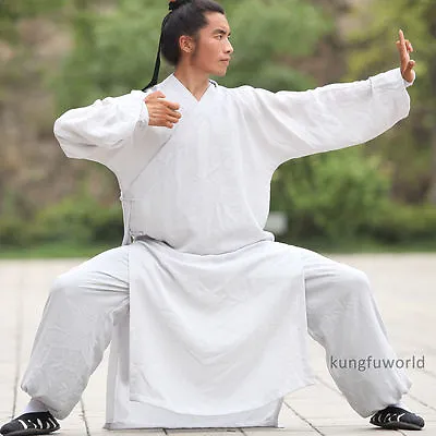 Wudang Taoist Robe Tai Chi Uniform Martial Arts Kung Fu Suit Wing Chun Clothes • £94.80
