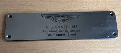 £950 • Buy ASTON MARTIN V12 Vanquish James Bond 007 CAR Sill Plaque Genuine Item With COA