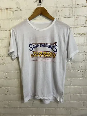 Vintage Sandakan Turf Club T-shirt S/M Paper Thin Single Stitch 80s Retro Grunge • $10