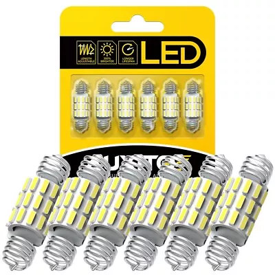 AUXITO 6x Festoon 31MM DE3175 DE3022 LED Map Dome Light Bulb 6500K Bright EOA • $17.99