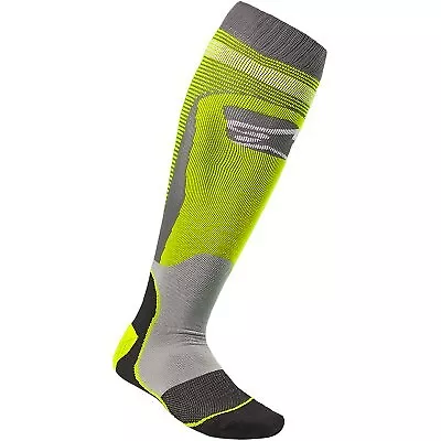 Alpinestars MX Plus 1 Knee Length Socks Yellow/Gray Adult Size Small/Medium • $14.96