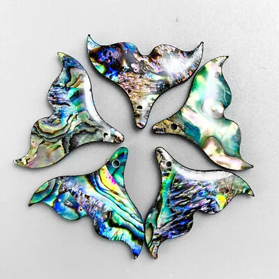 5PCS Natural Abalone Fish Tail Pendants Of Pearl Shell For DIY Jewelry Making • $2.42