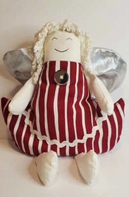 $22.99 • Buy Woof And Poof 2004 Angel Doll Plush Silver Wings Red White Stripe Dress 