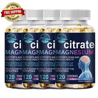 Magnesium Citrate Capsules 1000mg Per Serving - Hight Potency Capsules 120 Cap • $12.69