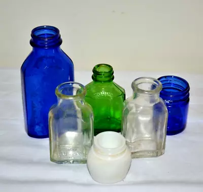 Vintage  Bottles Lot Of 6 Apothecary Phillips Squibb Vicks Ponds • $17.99