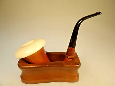 Decatur Solid American Walnut Calabash Pipe Stand Tub USA Made Regular Size • £51.01