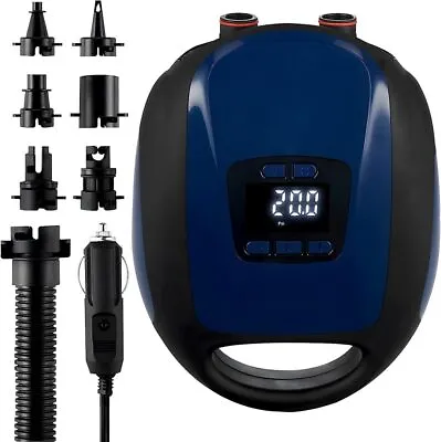 20PSI SUP Electric Pump For Paddle Board Inflatable Kayaks 12V LCD Pump 5 Nozzle • £42.99