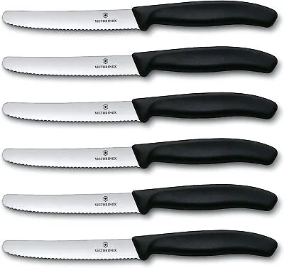 Victorinox 6.7833.6 Swiss Classic Tomato And Table Knife Set  Set Of 6 -Black • $32.99